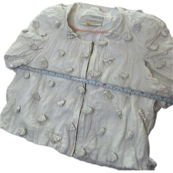 Leifsdottir Bolero Appliqué Puff Sleeve Jacket M 8 - Picture 7 of 8